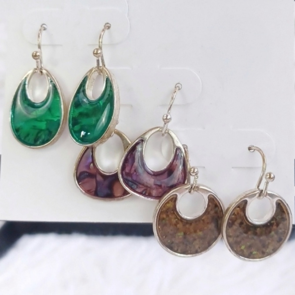 Color Brand 3 Dangle Earring Set